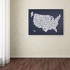 Trademark Fine Art Michael Tompsett 'SLATE-USA States Text Map' Canvas Art, 16x24 MT0233-C1624GG